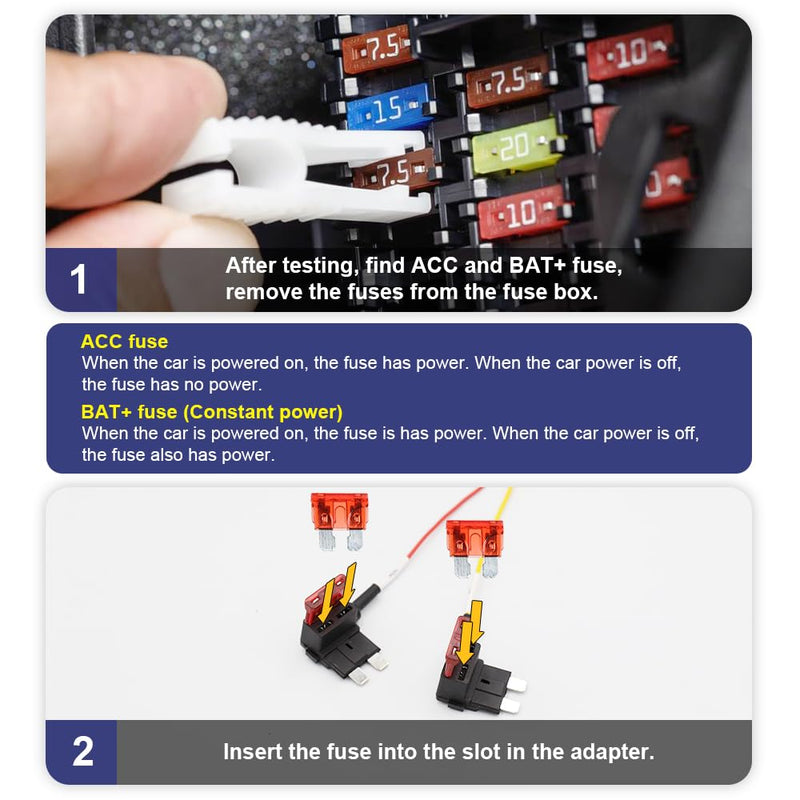 FITCAMX Fuse Box Cable Hardwire Kit, 4 in 1 ATO (Regular), Mini, Micro, Low-Profile Mini, 2Pcs Each