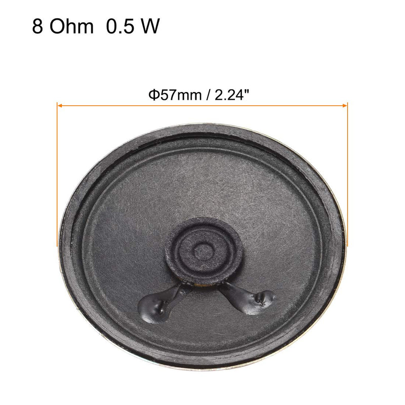 uxcell 0.5W 8 Ohm DIY Magnetic Speaker 57mm Round Shape Replacement Loudspeaker for 4pcs