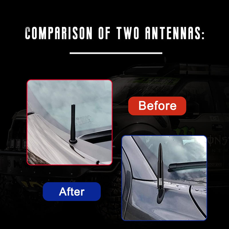 American Flag Car Truck Antenna with Valve Stem Caps, Universal Mast for GM Chevy Silverado 1500 2500 3500 HD Avalanche Ford F150 F250 F350 Denali Heavy Duty Pickup Trucks Accessories (Black) 5.5 inch Black Style