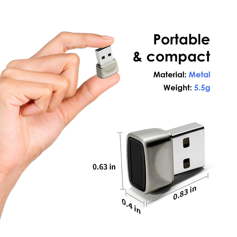 [AUSTRALIA] - USB Fingerprint Reader for Windows10/11, Windows Hello Mini Fingerprint Scanner,Metal Shell Auto Driver Setup-Windows Password-Free Login for PC Laptop 