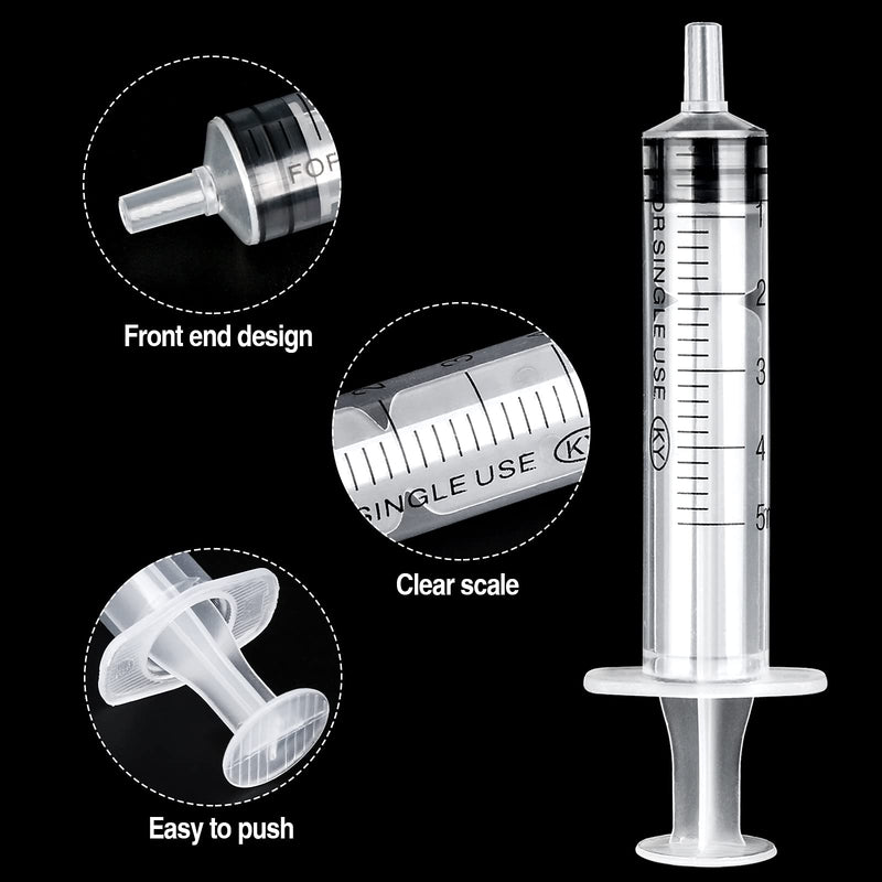 Syringe 5 ml, Pack of 8 Plastic Syringe, Plastic Syringe, Dosing Syringe, Reusable Liquid Syringe for Liquid Measurement and Dispensing, Animal Feeding, Plant Watering