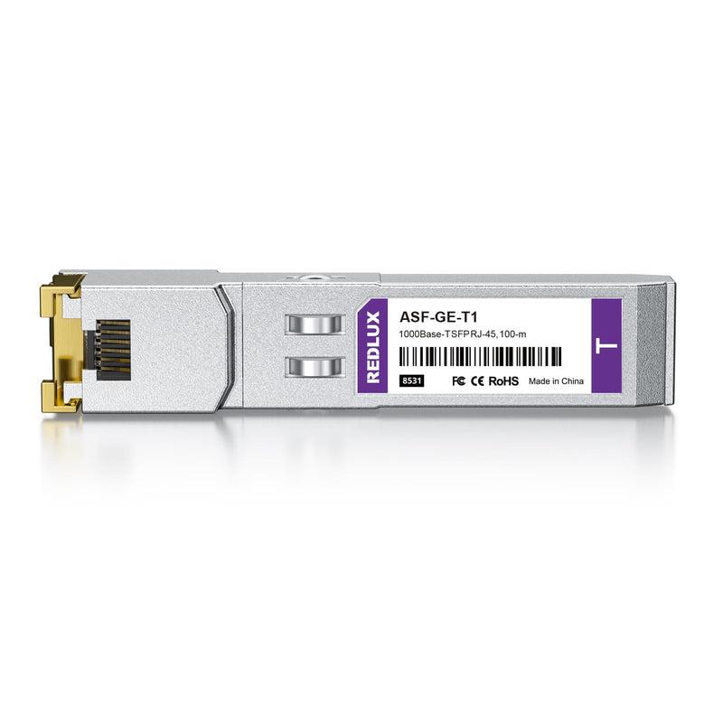 REDLUX SFP to RJ45 1000Base-T Copper Ethernet Module, up to 100m, 2-Pack | 1.25G SFP-T Copper Transceiver for Cisco SFP-GE-T, Ubiquiti Unifi UF-RJ45-1G, Meraki, Fortinet, TP-Link and More 1.25G-T