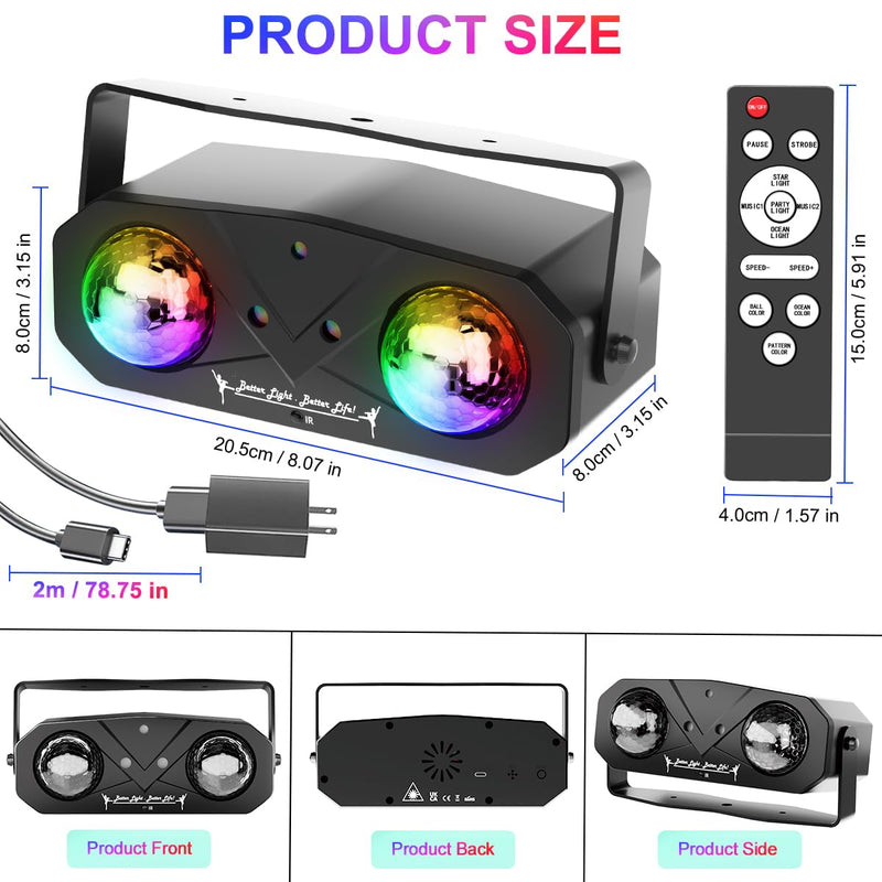 Disco Lights Disco Ball, Sound Activated Party Light with Roating Disco Ball,Star Projector,Ocean Light and Laser Lights for Party DJ KTV Club Wedding Festivals Stage Dancing Christmas Newly Party Light+Star Light