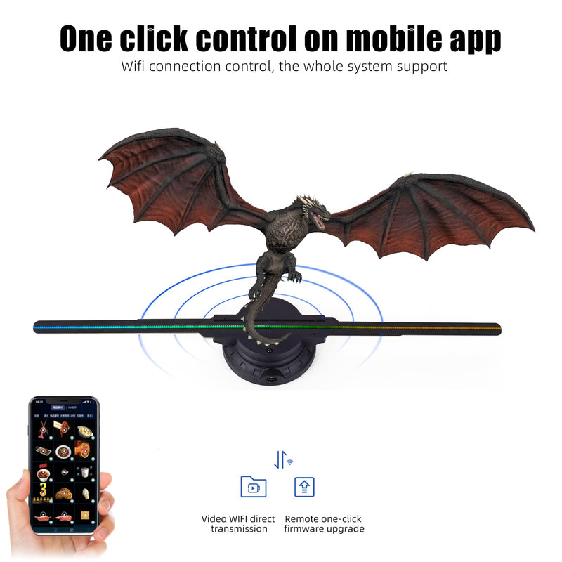 [AUSTRALIA] - 3Dhologramfan 19.7 “, LED Holographic Display Fan for Commercial Advertising, App/PC/WiFi/Bluetooth, 3Dhologram Projector Fan for Store, Holiday, Retail & Trade Show Display with 1500 Video Library 