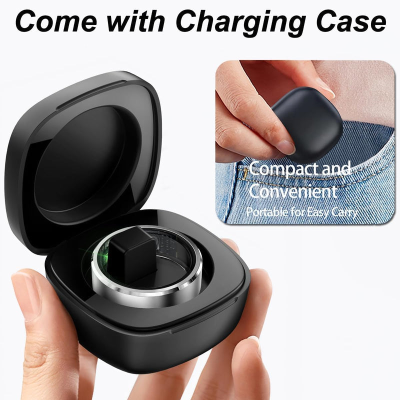 Smart Ring Fitness Tracker Heart Rate Monitor Sleep Tracker Gesture Control Fitness Rings Blood Pressure Pedometer Calories Step Counter Waterproof Health Smart Rings for Women Men with Charging Case #10 Gold