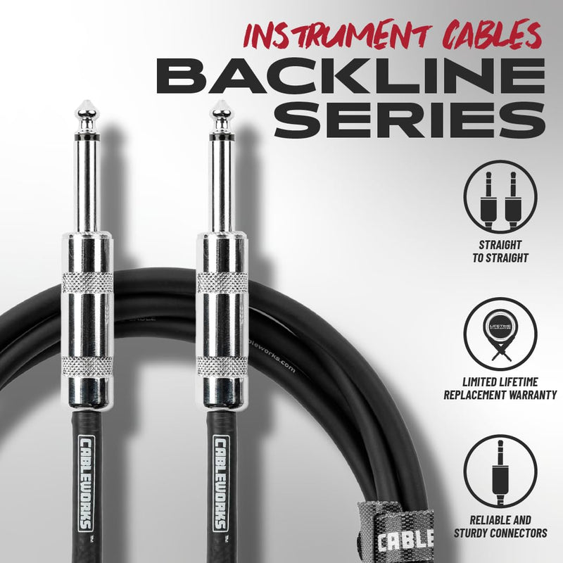 Cableworks by Gator Cases Backline Series 20 Ft Straight to Straight Guitar Instrument Cable (GCWB-INS-20) 20 Feet