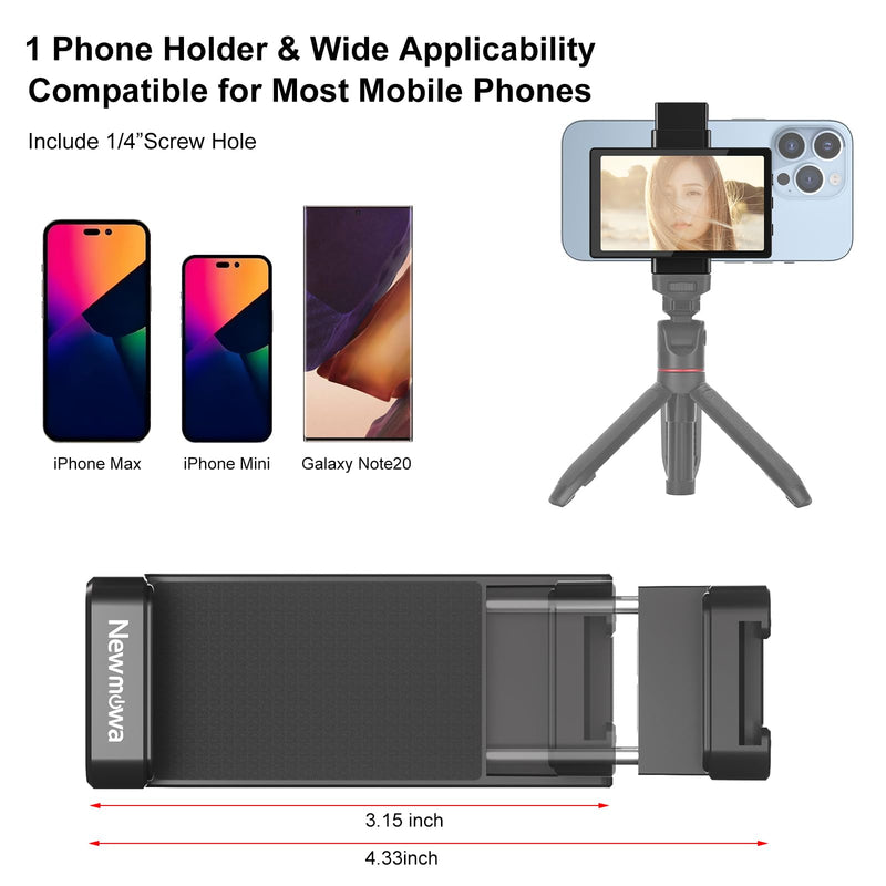 Newmowa Phone Vlog Selfie Monitor Screen, Magnetic Phone Holder Clip Mount, Using Phone Rear Camera for Selfie Vlog Live Stream TikTok, Compatible with iPhone (NOT Supports 4K Recording)