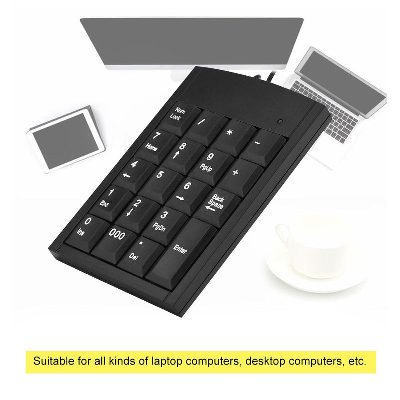 USB Wired Laptop Numeric Keypad Portable Mini USB Deskstop Number Pad for Windows XP, for Windows 7/8 / 9/10, for Linux, for Android, for iOS