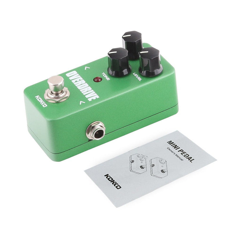 Guitar Mini Effects Pedal Over Drive - Warm and Natural Tube Overdrive Effect Sound Processor Portable Accessory for Guitar and Bass, Exclude Power Adapter Green - FOD3