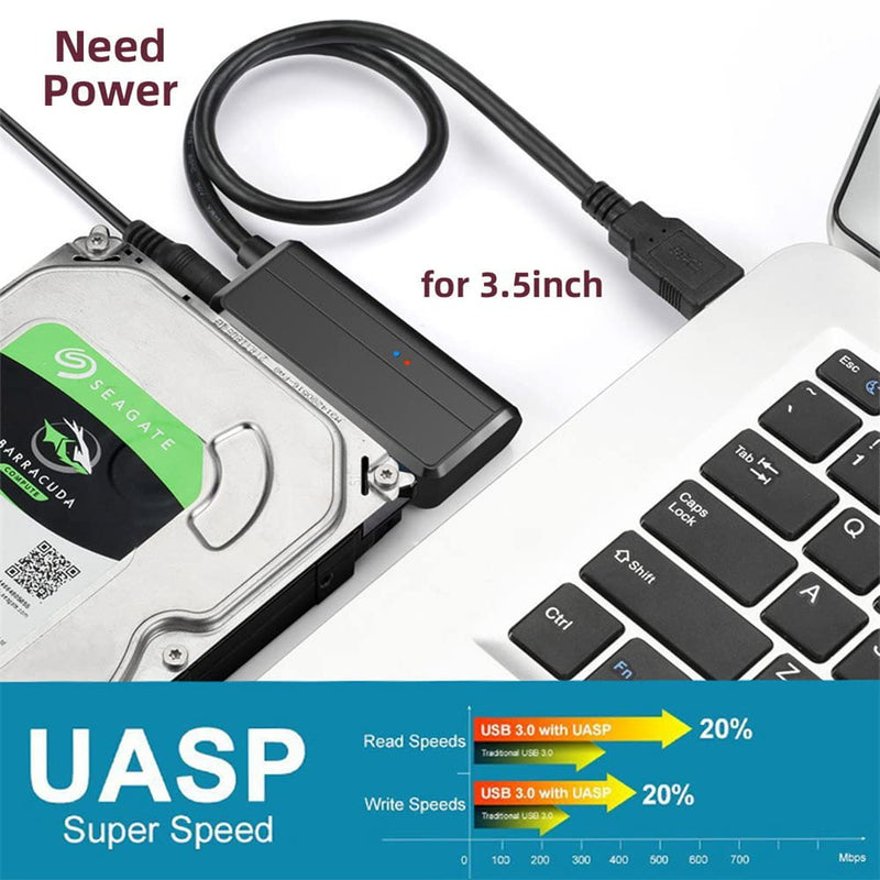 NFHK USB 3.0 to Angled SATA 22 Pin Adapter Cable for 2.5" 3.5inch Hard Disk Drive SSD for Desktop Laptop