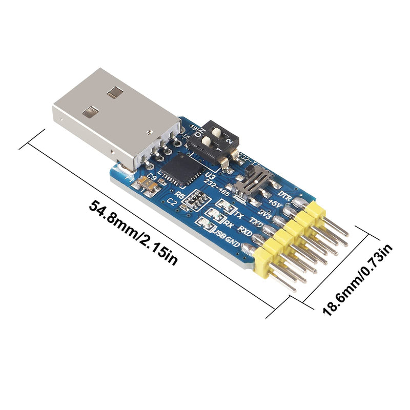 5Pcs USB-UART 6-in-1 Multifunctional Converter USB-TTL/RS485/232,TTL-RS232/485,232 to 485 Serial Adapter 3.3V / 5V Universal Adapter Module with CP2102