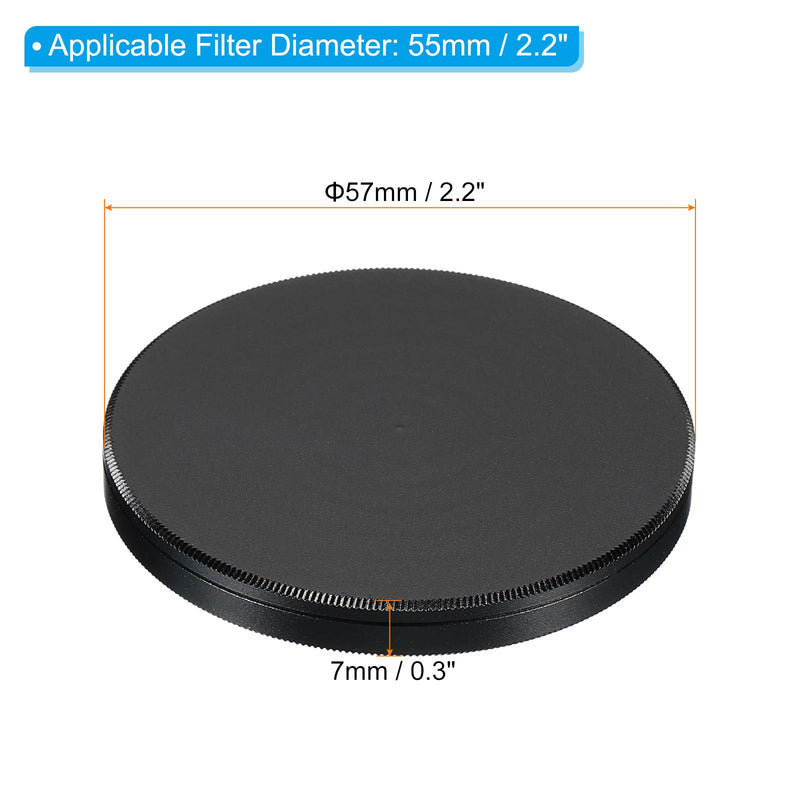 [AUSTRALIA] - PATIKIL 55mm Lens Cap, 2 Pack Camera Lens Cap Cover Universal Front Metal Lens Filter Stacks Cap Protective Case for 55mm Camera Circular Polarizing Fader ND Filter, Black 