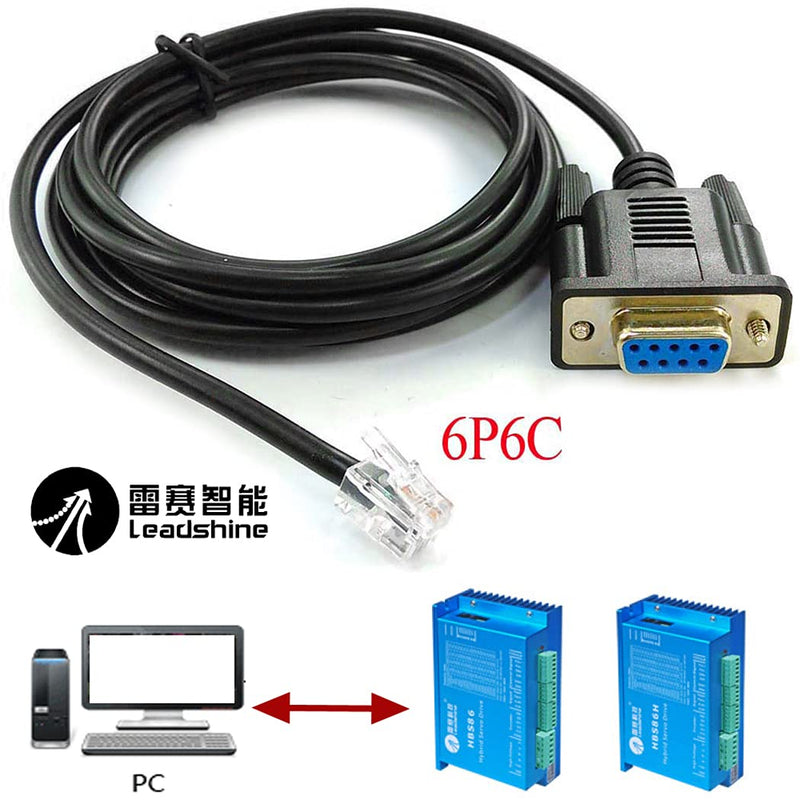 USB DB9 RS232 to RJ11 RJ12 Serial Cable for Leadshine Servo Stepper Motor DM432C DM442 DM556 6FT (DB9 to RJ12 - Without Chip) DB9 to RJ12 - Without Chip