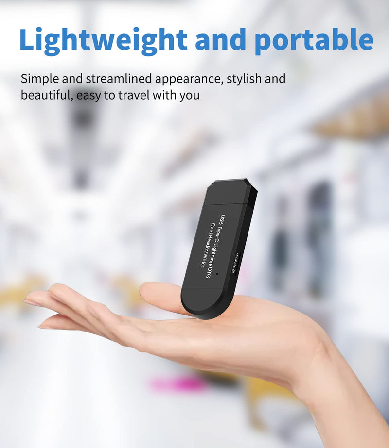 SD Card Reader OTG Micro USB C Camera Memory Adapter Compatible With Apple Samsung Galaxy Android Iphone13 12 11 Pro Max Mini Ipad 2.0 for SD And TF Card Type-C Lightning USB 3 In 1 PC Computer Laptop