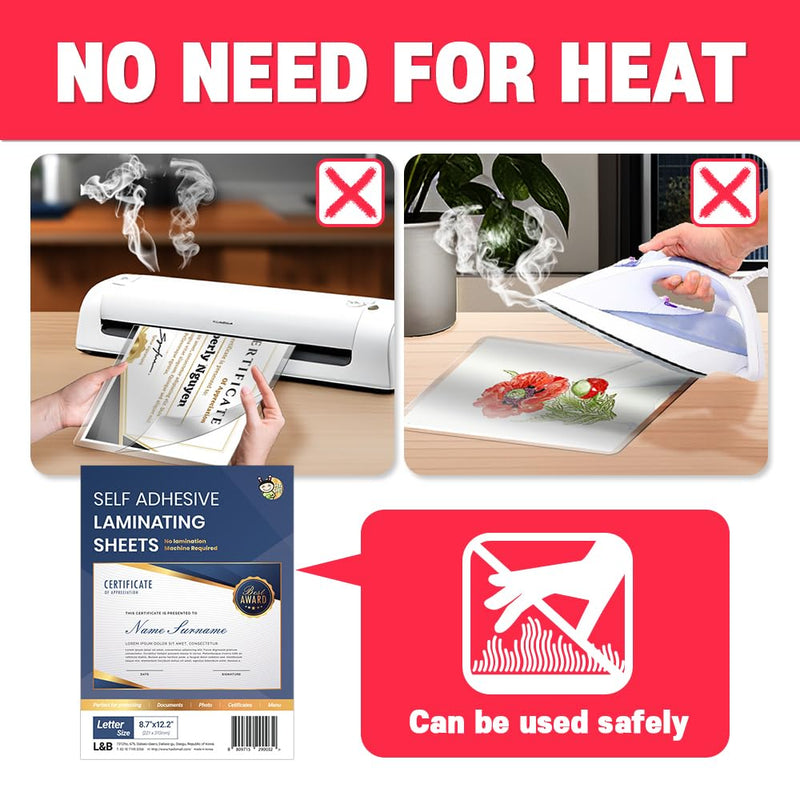 [AUSTRALIA] - No Heat Laminating Sheets Self Sealing 8.7 x 12.2 Inch, 20 Pack, 4mil Thickness, Transparent, No Machine Self Adhesive Laminating Sheets, Protect documents and Photos [Letter Size] by HA SHI Letter Sizes 20 Sheets (Letter Size, 9x12 Inch) Transparent 