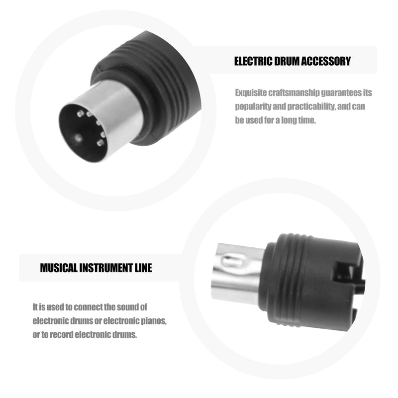 Mikinona Sound Card Transmission Accessories Professional Instrument Cable midi Cable Adapter Instrument MIDI Cables 3ft 5 pin din midi Cable Right Angle bass Cable Accessories Plastic 100x3.2cm Black