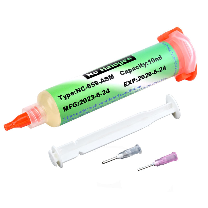 Flux Soldering Paste, Flux, Soldering Flux, with Push Rod, 138°C Soldering Flux No-Clean Soldering Flux for LED Smd Pcb Bga Electronic Soldering (10 ml)