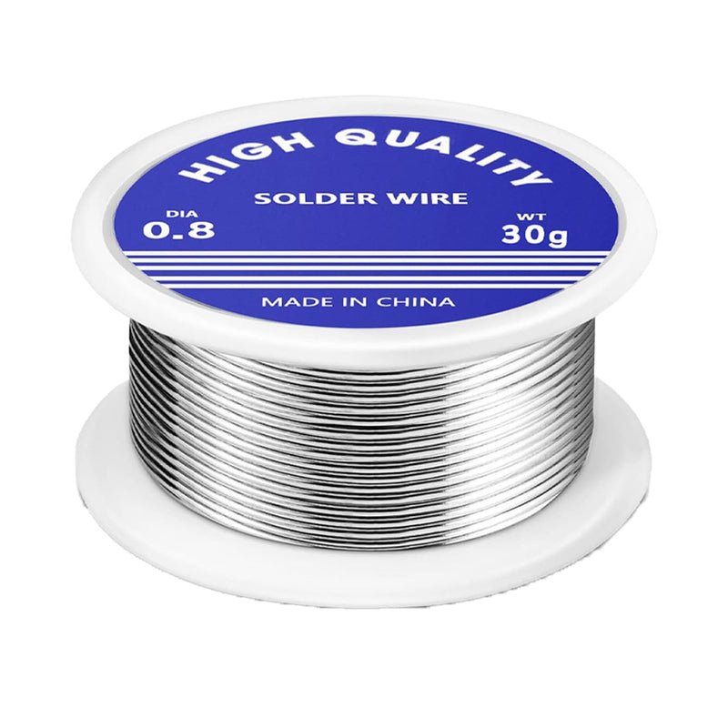 Solder 0.8 mm, 30 g, Solder with Flux, Solder Wire, Solder Wire, Solder Wire, Solder Lead-Free with Rosin Core, for Repair and DIY of Electronic Electric Soldering Components
