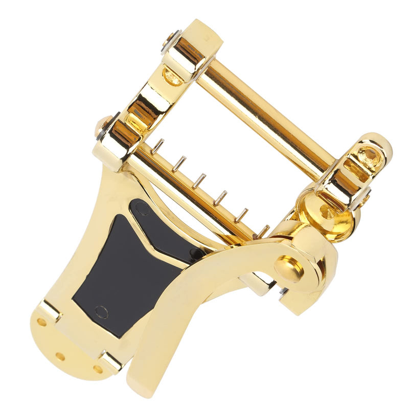 Guitar Vibratos, Guitar Tremolo Unit Vibrato Bridge Guitar Tailpiece Replacement with Hand Crank Stringed Instrument Accessories(Gold) Gold
