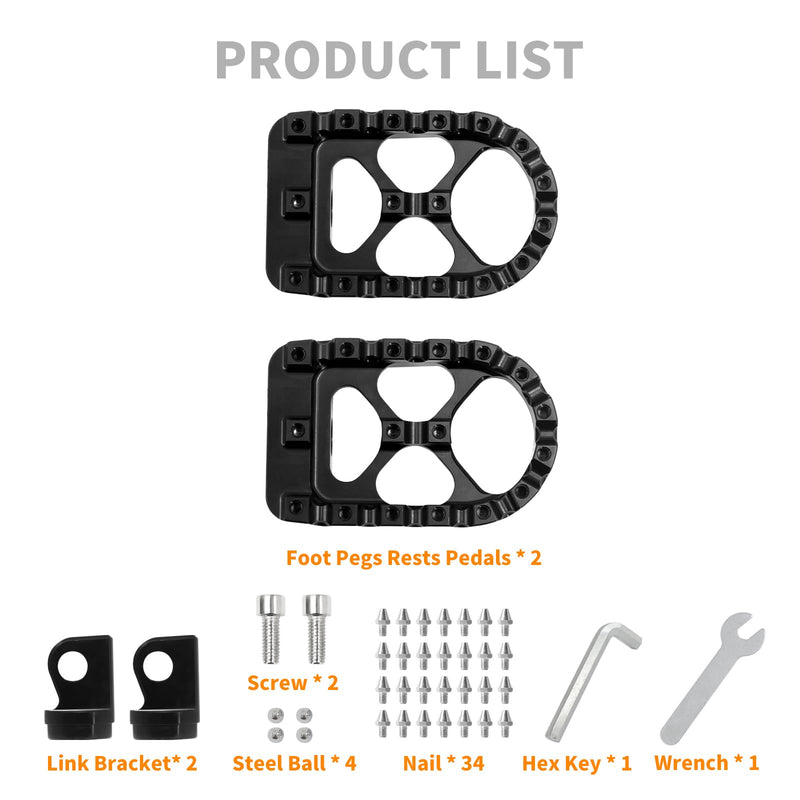 Foot Pegs MX Offroad Footpegs CNC 360° Roating Fit For Harley Sportster Iron 883 Softail Street Glide Dyna Fatboy Black Black with Cone Spikes