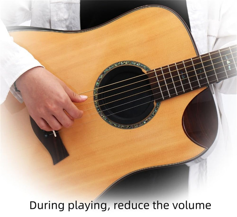 [AUSTRALIA] - Acoustic Guitar Soundhole Cover - Acoustic Guitar Accessories - Eliminates Feedback,Black, Fits Most Standard 4" Sound Holes 4" 