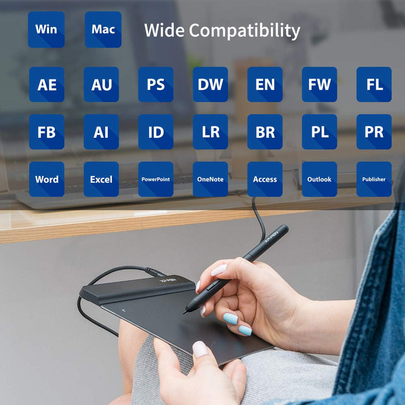 Drawing Tablet XPPen StarG640 Digital Graphic Tablet 6x4 Inch Art Tablet with Battery-Free Stylus Pen Tablet for Mac, Windows and Chromebook (Drawing/E-Learning/Remote-Working) G640
