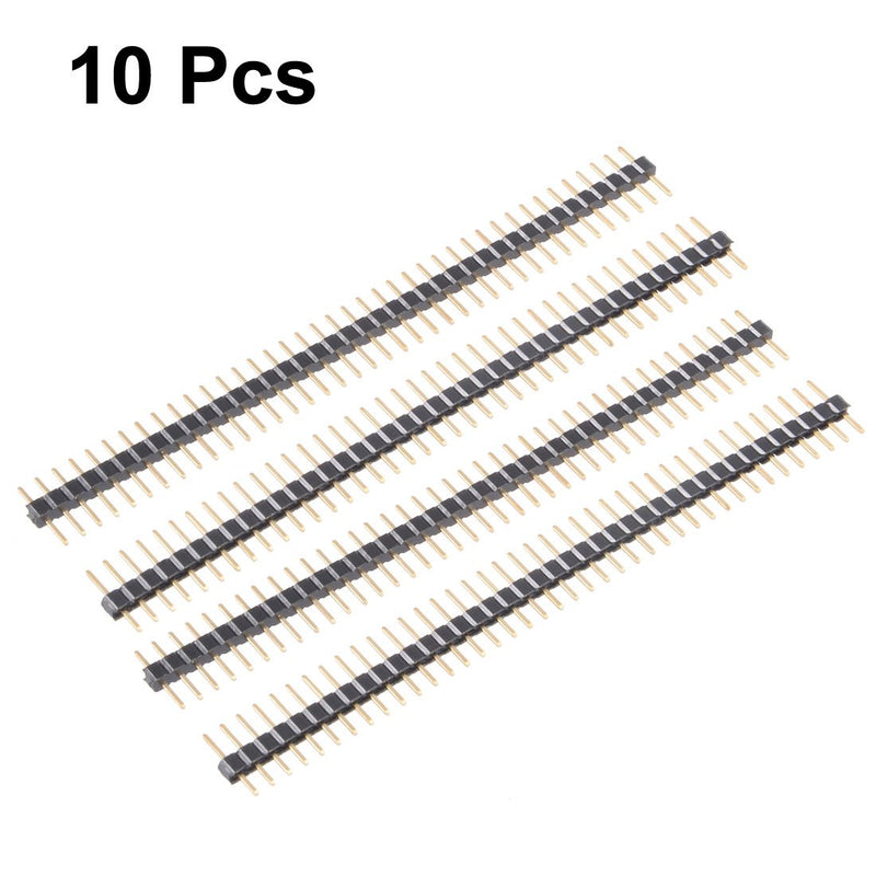 sourcing map 2 mm Pitch 40P Single Row Straight Connector Pin Strip for Prototype Shield Pack of 10