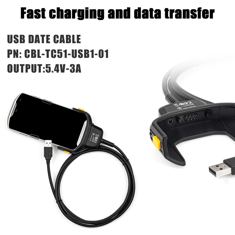 [AUSTRALIA] - Sicimly TC51 TC56 Charger,for Zebra Scanner TC51 TC510 TC510K TC52 TC56 TC57,5.4V 3A Quick Charge with 6ft PDA Handheld Computer Scanner Cable (Replace CBL-TC51-USB1-01) and USB Data Transfer. 