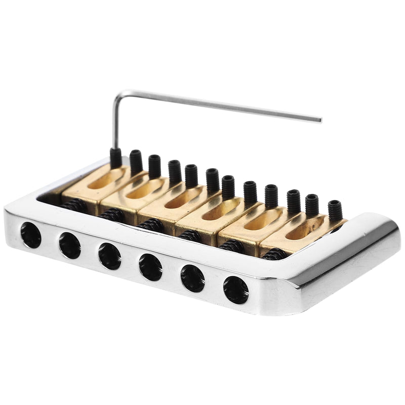 [AUSTRALIA] - 6 String Hard-tail Fixed Bridge Set with Wrench and Screws for Electric Guitar Replacement Parts guitar bridge, bridge(Golden) 