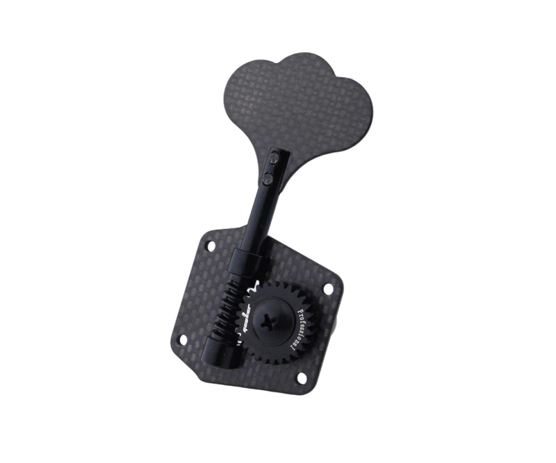 Guyker Carbon Fiber Bass Tuners (4 for Right) - 1:28 Ratio Gear Open Frame Machine Head Tuning Key Pegs Replacement for Electric Jazz Guitar Bass or Precision Instruments, Black 4 for Right