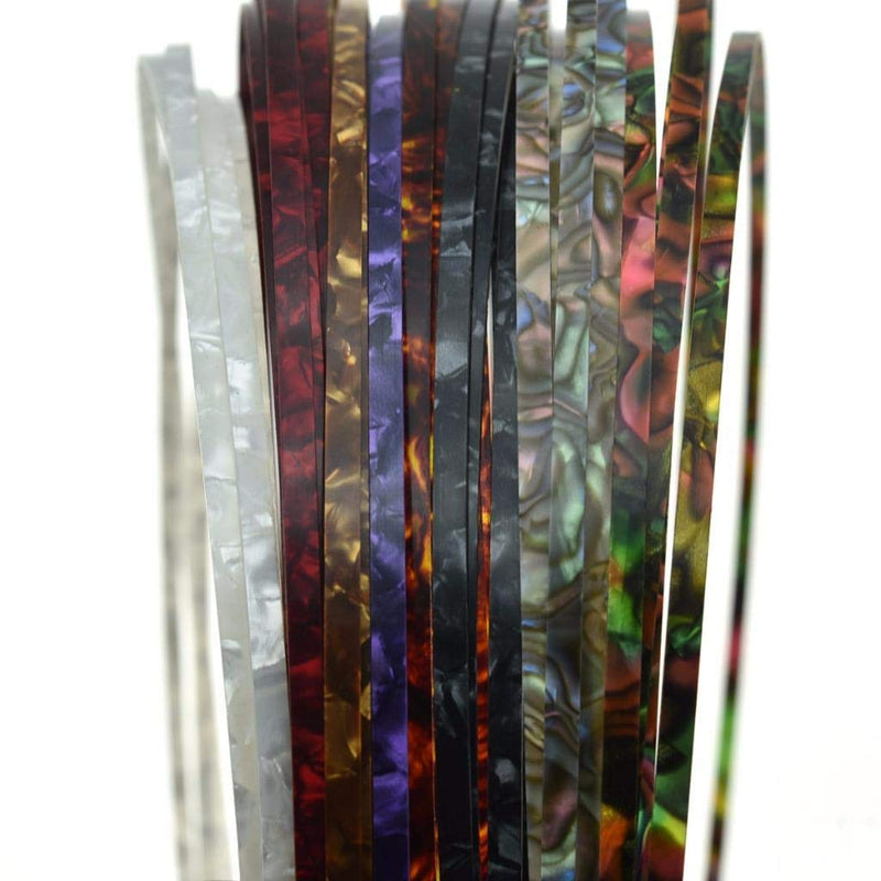 Dopro 2pcs Guitar Binding Purfling Strips Guitar Binding Strip 1650 * 5 * 1.5mm for Acoustic or Classical Guitar Brown Pearl