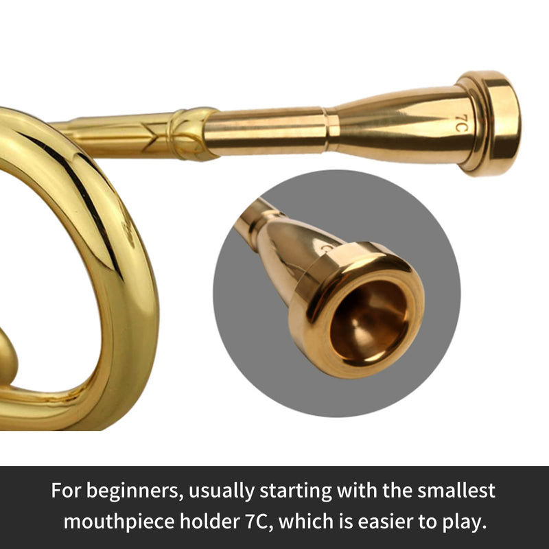 Trumpet Mouthpiece Brass Material Gilded Mouthpiece Holder Trumpet Accessories Trumpet Instruments Mouthpiece Holder for Beginners and Professional Players (5C) 5C