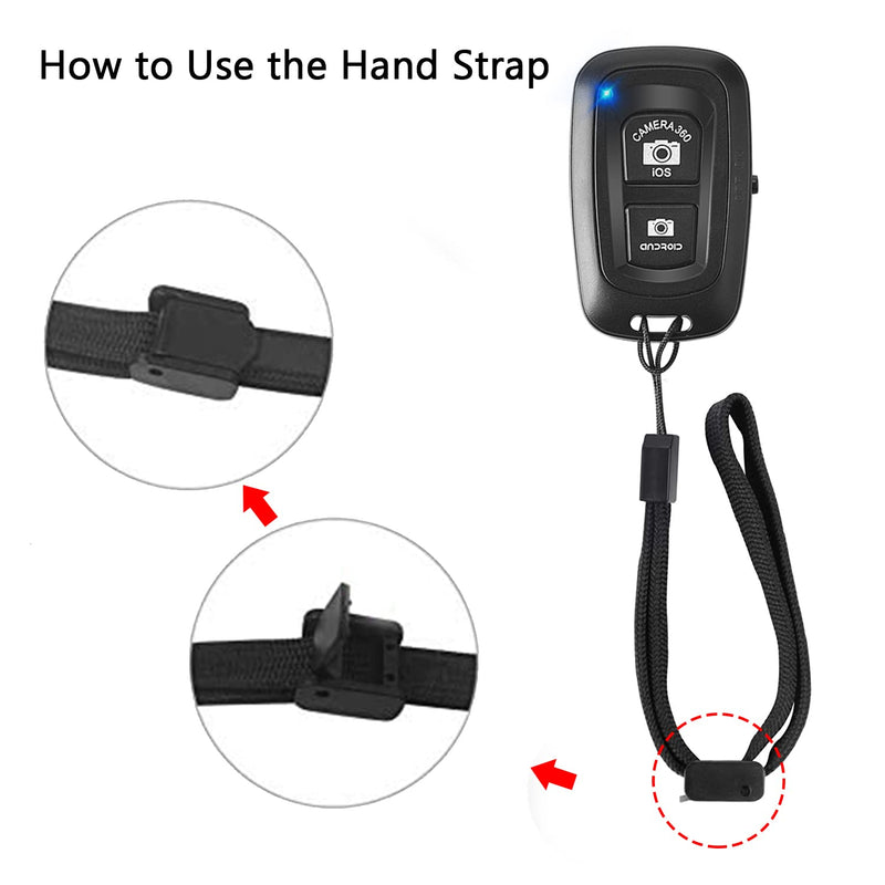 Cellphone Clicker, Camera Remote Control(2 Pack) for Photos & Videos, Wireless Camera Remote Shutter Compatible with iPhone/Android Phone/iPad/Tablets with Adjustable Wrist Strap Black-Black