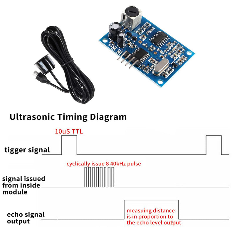 JSN-SR04T Ultrasonic Sensor Waterproof Module JSN-SR04T Ultrasonic Distance Measuring Module with Waterproof Sensor Ultrasonic Distance Measuring Module 2 Pieces 5 V Ultrasonic Sensor Waterproof