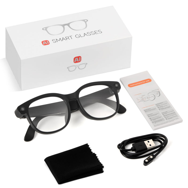 S7 AI Smart Glasses with 4K Camera, AI Assistant & Real-Time Translation, Bluetooth Audio Glasses with HD Video Recording, Photo Capture, Object Recognition, Open-Ear Speakers for Travel