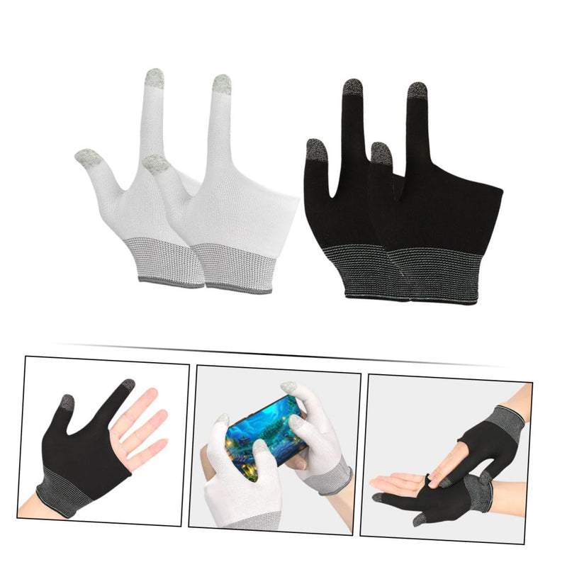2 Pairs Game Gloves Thumb Sleeves Mobile Gaming Phone Gaming Gloves Comfort Gaming Gloves Touch Finger Gloves for Gaming Comfort Finger Gaming Gloves Mittens Nylon Breathable