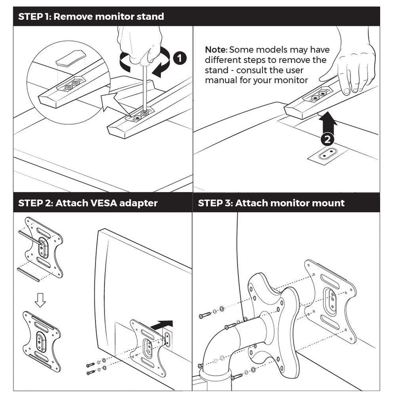 HumanCentric VESA Mount Adapter Compatible with MSI Optix MAG341CQ, AG32C, AG32CQ, G24C, G27C, G27C2 Monitors
