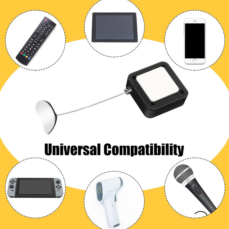 4 Pcs 6.5 ft Retractable Cable Lock with Double Sided Adhesive and Screws Remote Control Security Lock Anti Lost Rope Hardware Cable Lock Security Lanyard Lock for TV Tablets Showroom