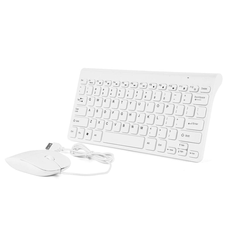 Limouyin Wired Keyboard and Mouse, Ultra-Thin USB Keyboard Optical Mouse Mice Set ComboFull Size Wire Corded Keyboard Mouse Combo Set with Number Pad for Laptop,PC,Desktop White