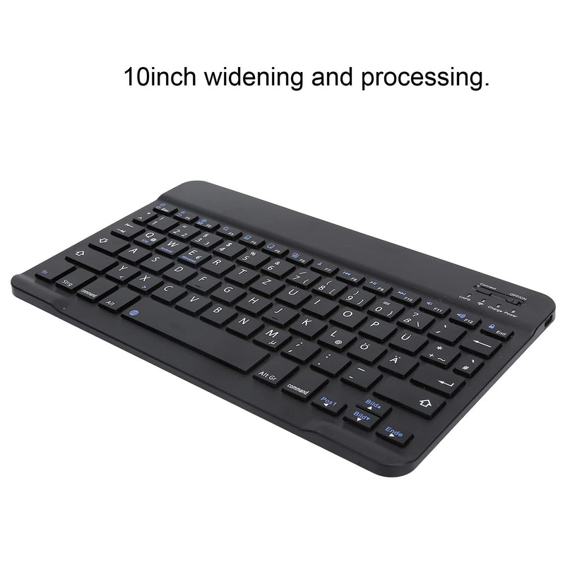 German Keyboard 10Inch Keyboard German Layout USB Computer Keyboard for Laptops, PC(Black) black