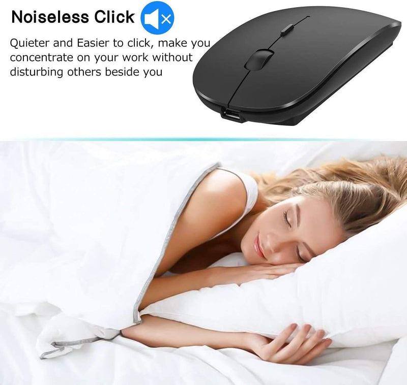 [AUSTRALIA] - Bluetooth Mouse,Rechargeable Wireless Mouse for MacBook Pro/MacBook Air,Bluetooth Wireless Mouse for Laptop/PC/Mac/iPad pro/Computer Black 