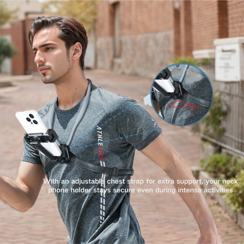 Neck Phone Holder, Neck Phone Holder for Recording, POV Phone Holder, Neck Mount Phone Holder, iPhone Neck Holder Hands Free, Around The Neck Holder for Smartphones and Cameras for Recording