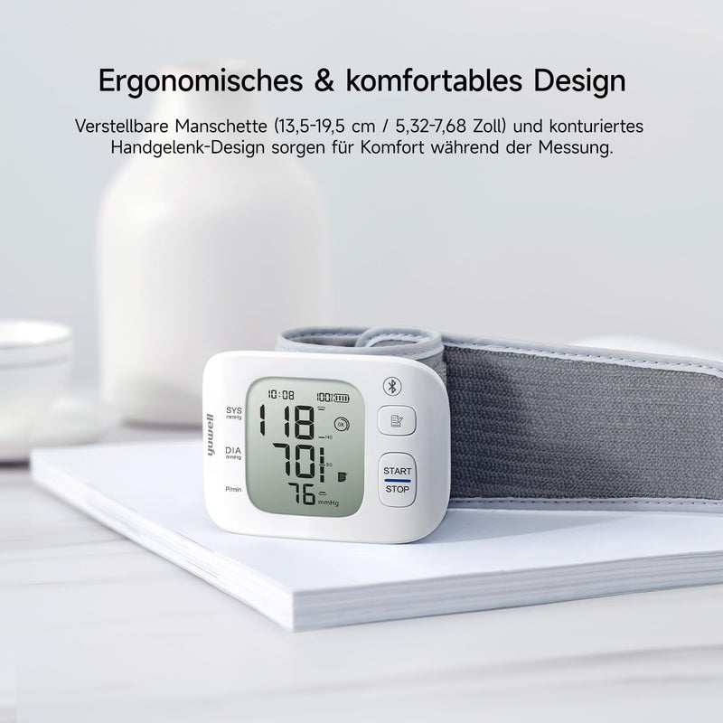 yuwell Intelligent Rechargeable Wrist Blood Pressure Monitor for Home Use, Large Blood Pressure Cuff, Blood Pressure Device with Irregular Heartbeat and Voice Function (YE8800AR) Ye8800ar