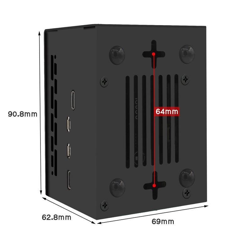 Geekworm X1200-C1 Metal Case for Raspberry Pi 5 and X1200 UPS | Compatible with Active Cooler & Top PCIe to M.2 NVMe SSD HAT