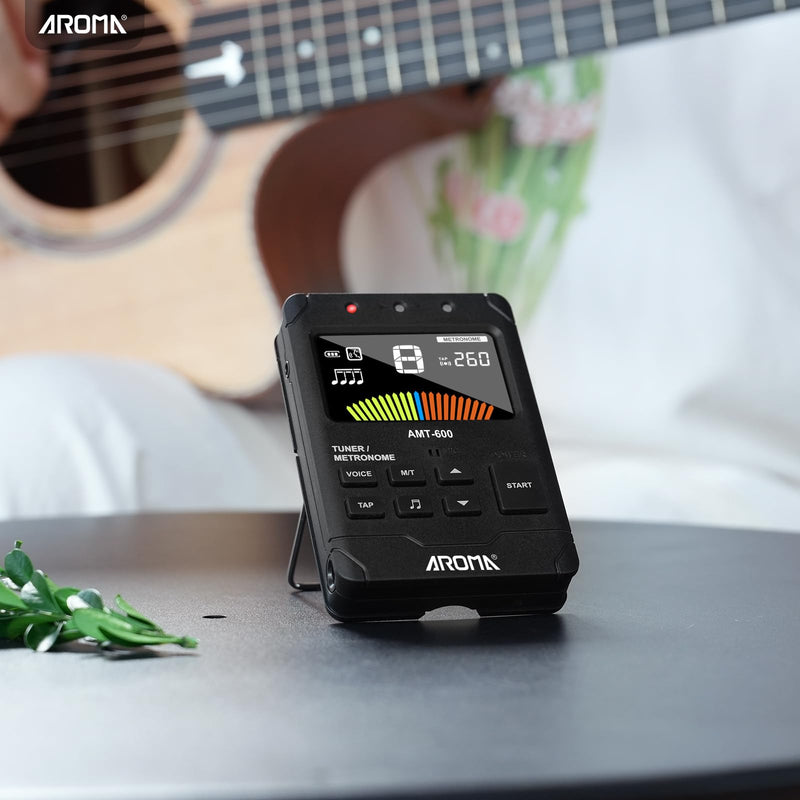 [AUSTRALIA] - Aroma Digital Metronome Tuner Rechargeable for All Instruments with Guitar Bass Violin Ukulele Chromatic and Wind Instruments Tuning Modes 