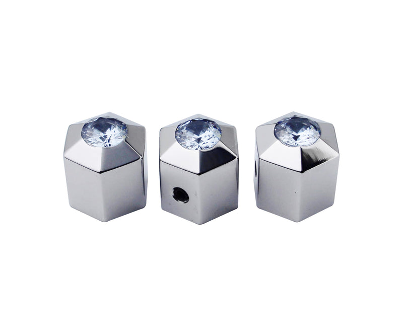 Guyker Potentiometer Control Knobs with 6mm Dia. Shaft Pots - 3PCS High Grade Stainless Steel Speed Tone Volume Knob with Diamond Top Replacement for Electric Guitar or Precision Bass, CKB024 chrome