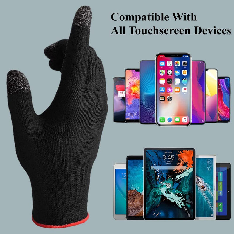 Touchscreen Gloves for Sweaty Hands, High-Sensitive Anti-Sweat Breathable Seamless Gaming Gloves for Tablet iPad/Mobile Phone PUBG Game Gloves for Gaming
