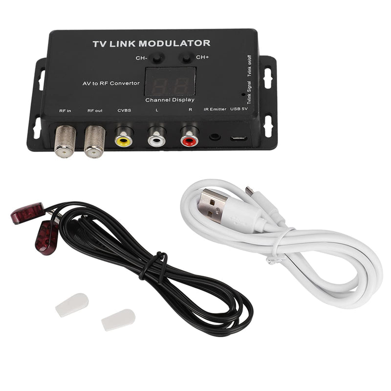 [AUSTRALIA] - IR Modulator, TM70 UHF TV Link Modulator AV to RF Converter IR Extender Adapter with Channel Display, USB Cable, Receiving Cable 