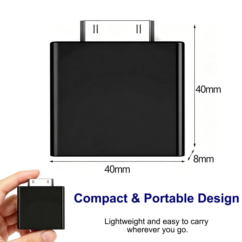 Bluetooth Transmitter for iPod Classic 160GB & iPod Nano,Plug-and-Play Bluetooth Adapter Connector Compatible with AirPods, Bluetooth Earbuds, Headphones and Speakers (Black) Black
