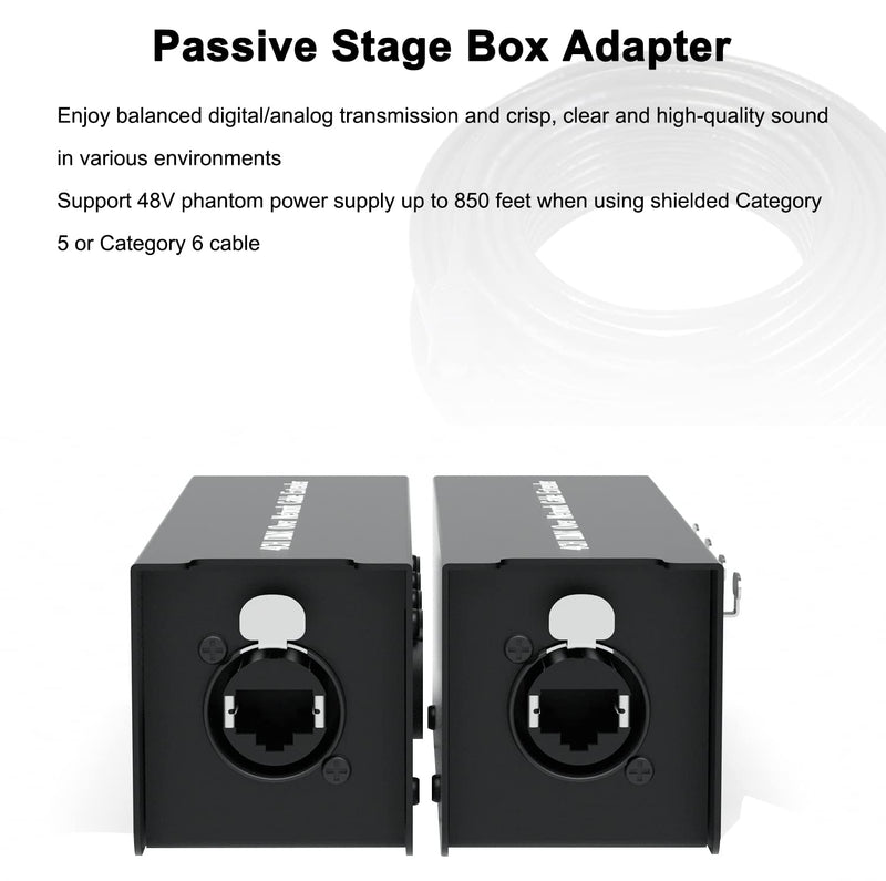 LVY 4 Channel DMX Over Network Cable Extender 3-Pin XLR Male and Female to Ethercon Cable Channels Over RJ45 Cat5/Cat6 Ethercon Cable Extend Compact Snake Receiver- XLR AES Receiver Snake Box 3.3 ft ( A pair)